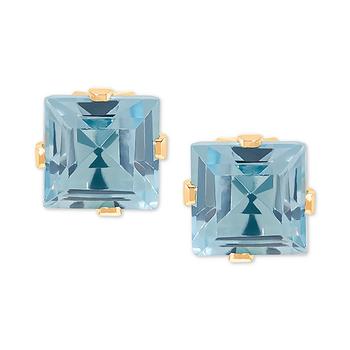 推荐Blue Topaz Stud Earrings (1-3/8 ct. t.w.) in 14k Gold商品