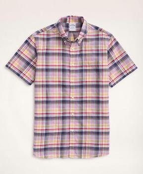 Brooks Brothers | Regent Regular-Fit Sport Shirt, Short-Sleeve Madras商品图片,4折