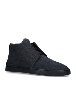 zegna鞋, Zegna | Canvas Mid-Top Triple Stitch Sneakers商品图片 