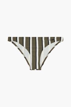 Solid & Striped | The Rachel striped low-rise bikini briefs商品图片,3折