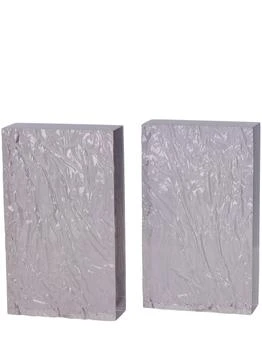 L'Afshar | Set Of 2 Crushed Iced Bookends,商家LUISAVIAROMA,价格¥2139