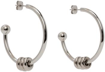 Justine Clenquet | SSENSE Exclusive Silver Tim Earrings商品图片,独家减免邮费