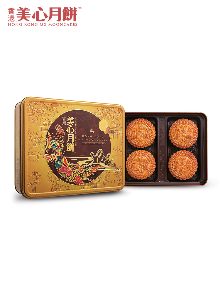 商品MEIXIN | [港版]美心双黄白莲蓉月饼礼盒蛋黄莲蓉港式广式特产中秋送礼,商家OneMall,价格¥314图片