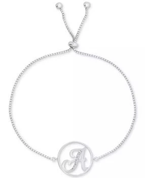 Macy's | Diamond Accent Initial Bolo Bracelet in Silver-Plate,商家Macy's,价格¥309