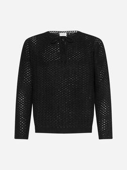 Yves Saint Laurent | Wool and mohair grid sweater商品图片,