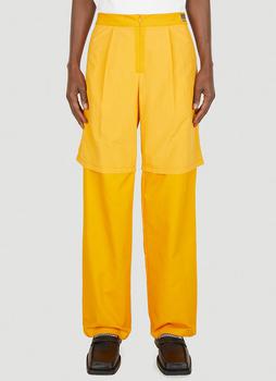 推荐Shorts Over Wide Leg Pants in Yellow商品