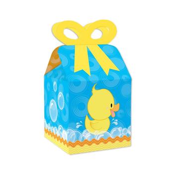 商品Ducky Duck - Square Favor Gift Boxes - Baby Shower or Birthday Party Bow Boxes - Set of 12图片