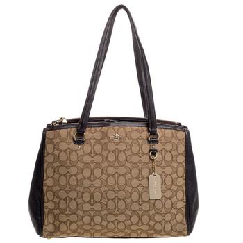Coach Beige/Brown Canvas and Leather Stanton Carryall Tote product img
