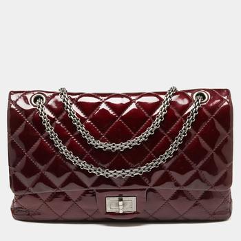 推荐Chanel Burgundy Quilted Patent Leather Reissue 2.55 Classic 227 Flap Bag商品