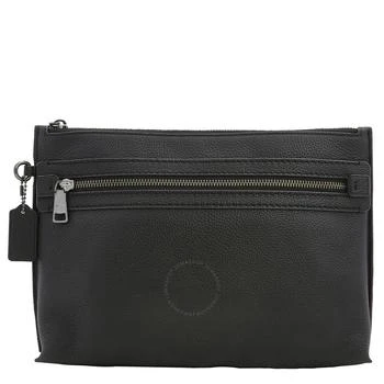 Coach | Men's Black Pebbled Leather Academy Pouch,商家Jomashop,价格¥694