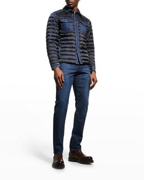 商品MOORER | Men's Nylon/Denim Puffer Jacket,商家Neiman Marcus,价格¥14438图片