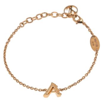 lv手链, [二手商品] Louis Vuitton | Louis Vuitton LV & ME Letter A Gold Tone Metal Bracelet商品图片 8.8折, 满1件减$100, 满减