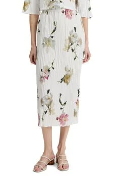 Vince | Wilted Peony Plissé Drawstring Midi Skirt,商家Nordstrom Rack,价格¥1190