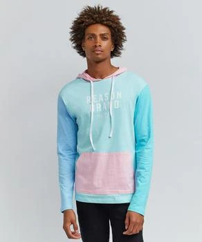 推荐Color Block Long Sleeve Light Pastel Hoodie商品