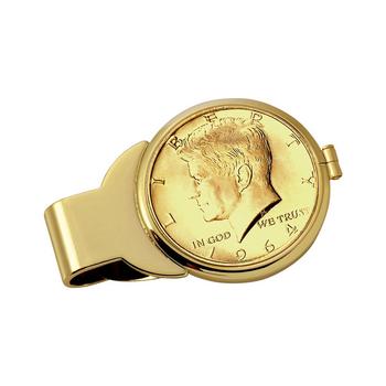 推荐Men's Gold-Layered JFK 1964 First Year of Issue Half Dollar Coin Money Clip商品