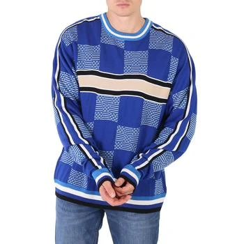 推荐Men's Merino Wool And Cotton Checkerboard Jacquard Sweater商品