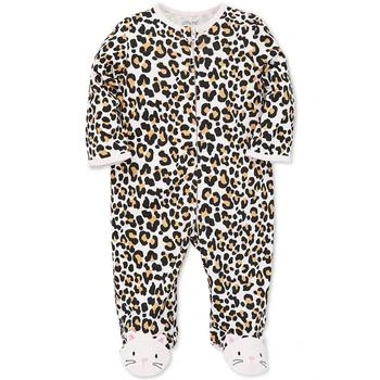 Little Me | Baby Girls Animal Print Footed Coverall With Cat Applique 独家减免邮费