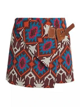 JOHANNA ORTIZ | Blue Tapestry Of Love Embroidered Voile Wrap Skirt,商家Saks Fifth Avenue,价格¥3327