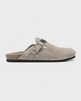 Brunello Cucinelli | Monili Suede Buckle Flat Mules 