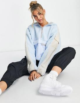 Jordan | Jordan Cozy Girl fleece hoodie in baby blue and oatmeal商品图片,