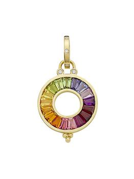 商品Temple St. Clair | Celestial 18K Yellow Gold, Diamond & Multi-Stone Small Color Wheel Pendant,商家Saks Fifth Avenue,价格¥33979图片