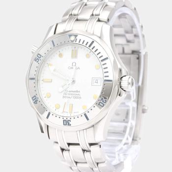 推荐Omega White Stainless Steel Seamaster Professional 2562.20 Quartz Men's Wristwatch 36 mm商品