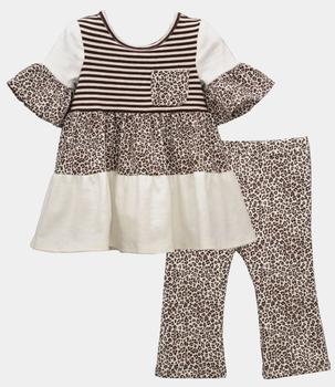 推荐Girls Tiered Animal Top & Pant 2-Piece Set商品