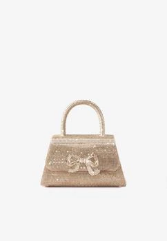 推荐Mini Bow Crystal-Embellished Top Handle Bag商品