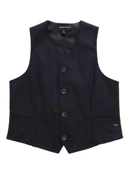 Emporio Armani | Emporio Armani Kids Pinstriped Single-Breasted Waistcoat,商家Cettire,价格¥638