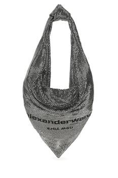 alexander wang包, Alexander Wang | Metal mail mini Scarf shoulder bag Silver Alexander Wang Donna商品图片 6折