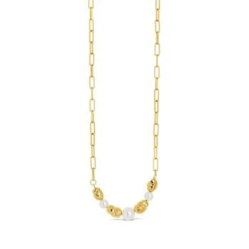 Sterling Forever | Gold-Tone or Silver-Tone Beaded and Cultured Pearl Sylvie Statement Necklace,商家Macy's,价格¥566
