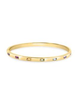商品14K Goldplated & Multi Stone Bangle Bracelet图片