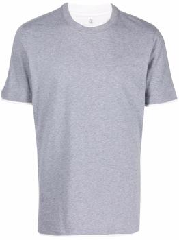 推荐Brunello Cucinelli Mens Grey Cotton T-Shirt商品