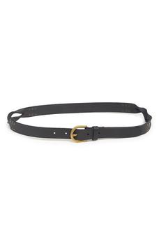 Frye | Covered D-Ring Twisted Stud Leather Belt商品图片,3.2折