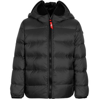 推荐Padded pom pom hood ski jacket with built in lenses in black商品