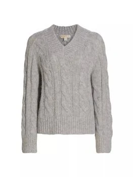 Michael Kors | Alpaca-Blend Cable-Knit V-Neck Sweater,商家Saks Fifth Avenue,价格¥1713