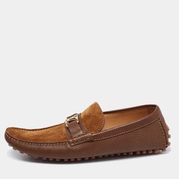 路易威登男鞋直邮, [二手商品] Louis Vuitton | Louis Vuitton Brown Suede and Leather Major Slip-On Loafers Size 43商品图片 7.6折