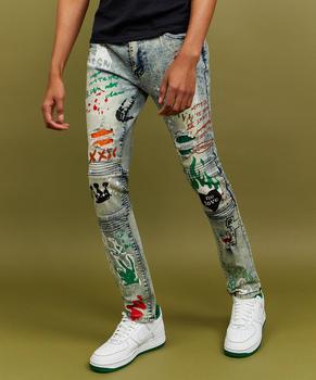 Reason Clothing | Crown Graphic Print Patch Jeans商品图片,3.1折×额外8折, 额外八折