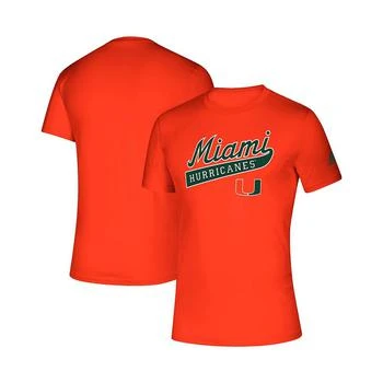 Adidas | Men's Orange Miami Hurricanes Script Ball Creator AEROREADY T-shirt 