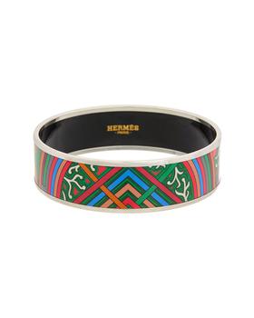 爱马仕手镯上海, [二手商品] Hermes | Hermes Palladium Plated Du Vent L Folk Painted Enamel Bangle (Authentic商品图片 