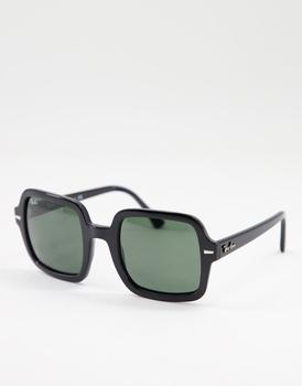 推荐Ray-Ban oversized 70's square sunglasses in black商品