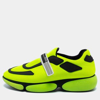 [二手商品] Prada | Prada Neon Green/Black Mesh Cloudbust Low Top Sneakers Size 40商品图片,5.9折