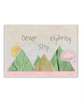 Stupell Industries | Never Stop Exploring Mountain Collage Pink Wall Plaque Art, 10" x 15",商家Macy's,价格¥300