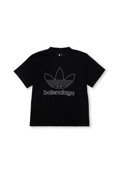 推荐Balenciaga Kids X Adidas Trefoil Logo-Printed Crewneck T-Shirt商品
