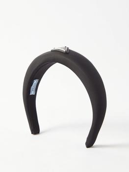 prada帽子, Prada | Triangle logo-plaque Re-Nylon headband商品图片 