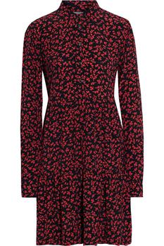ganni连衣裙推荐, Ganni | Tiered printed crepe mini dress商品图片 4.9折