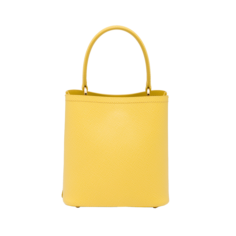 prada包好不好, Prada | PRADA/普拉达 22新款 Panier系列 女士小号阳光黄saffiano皮革金色徽标磁扣拆卸肩带皮革手柄单肩手提斜挎包1BA217_2ERX_F0377_V_OOO商品图片 包邮包税
