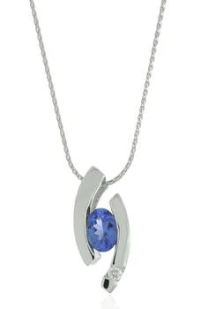 Suzy Levian | 14K Gold Tanzanite & Diamond Pendant Necklace - 0.05 ctw,商家Nordstrom Rack,价格¥13877