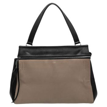 celine tote, [二手商品] Celine | Celine Black/Beige Leather Large Edge Top Handle Bag商品图片 1.7折