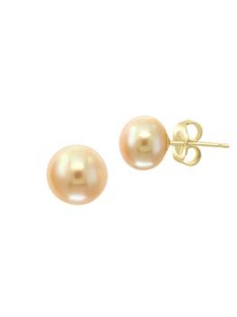 推荐14K Yellow Gold & 7MM Peach Freshwater Pearl Stud Earrings商品